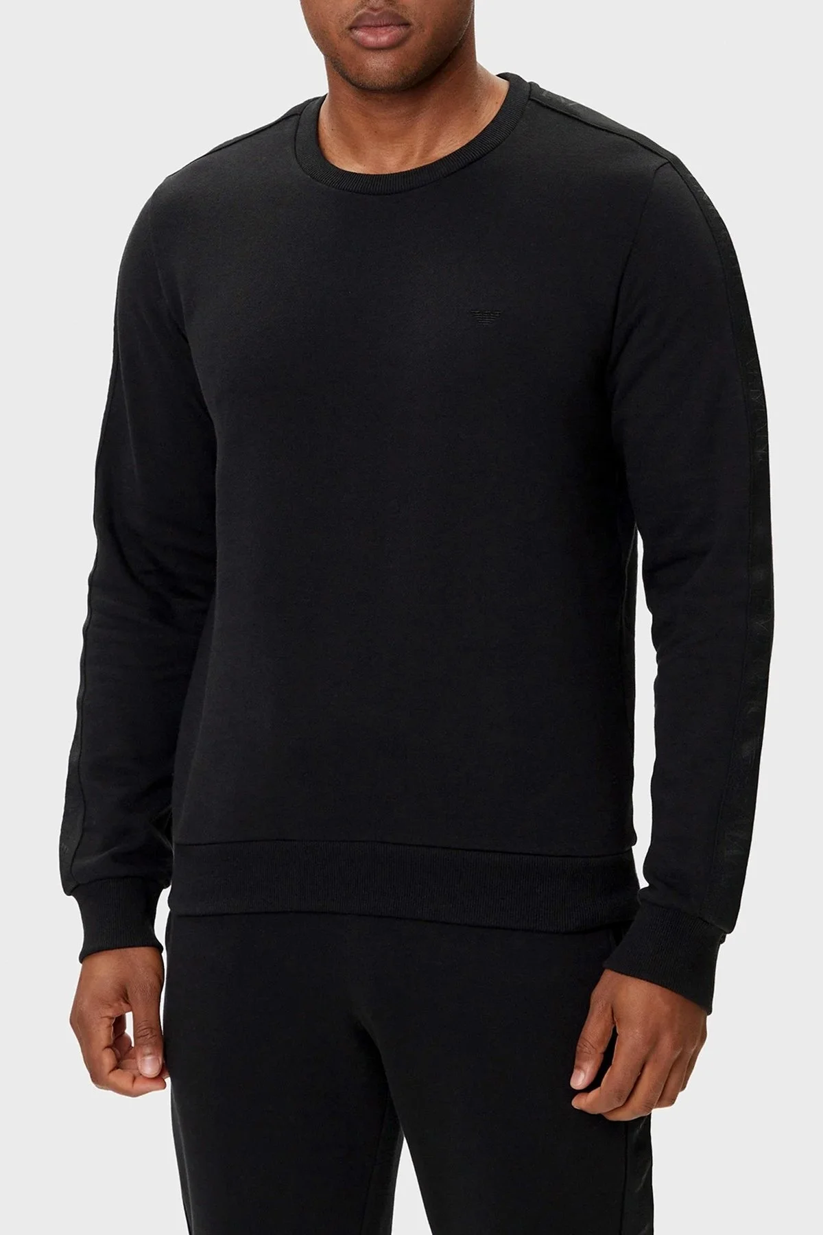 Emporio Armani Logolu Pamuklu Regular Fit Bisiklet Yaka Normal Bel Erkek Eşofman Takımı EM001922 AF14976 UC001 SİYAH - 3