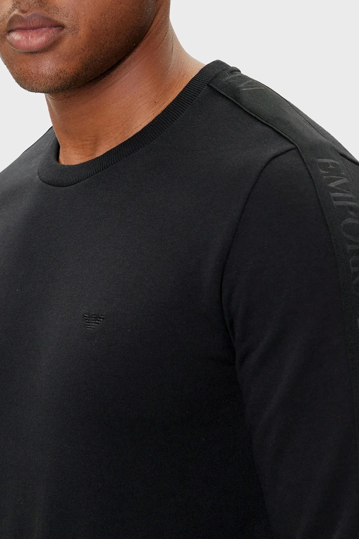 Emporio Armani Logolu Pamuklu Regular Fit Bisiklet Yaka Normal Bel Erkek Eşofman Takımı EM001922 AF14976 UC001 SİYAH - 5