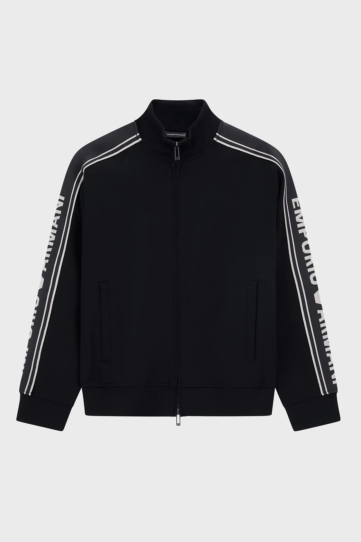 Emporio Armani Logolu Pamuklu Regular Fit Dik Yaka Erkek Sweat EM002913 AF10013 UC001 SİYAH - 5