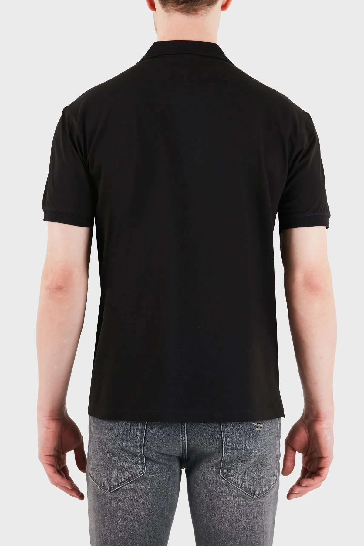 Emporio Armani Logolu Pamuklu Regular Fit Düğmeli Erkek Polo EM004579 AF13742 UC001 SİYAH - 3