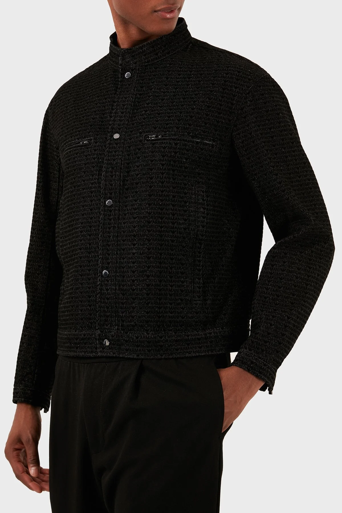 Emporio Armani Logolu Pamuklu Regular Fit Erkek Ceket 3D1BC5 1DRSZ F006 SİYAH - 1