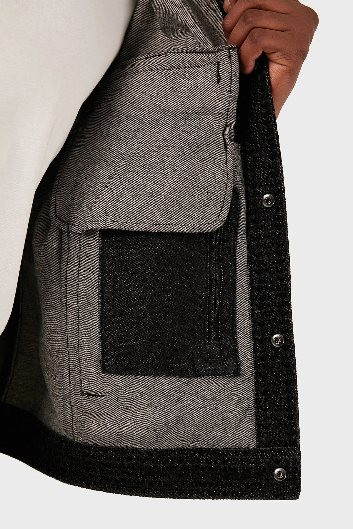 Emporio Armani Logolu Pamuklu Regular Fit Erkek Ceket 3D1BC5 1DRSZ F006 SİYAH - 4