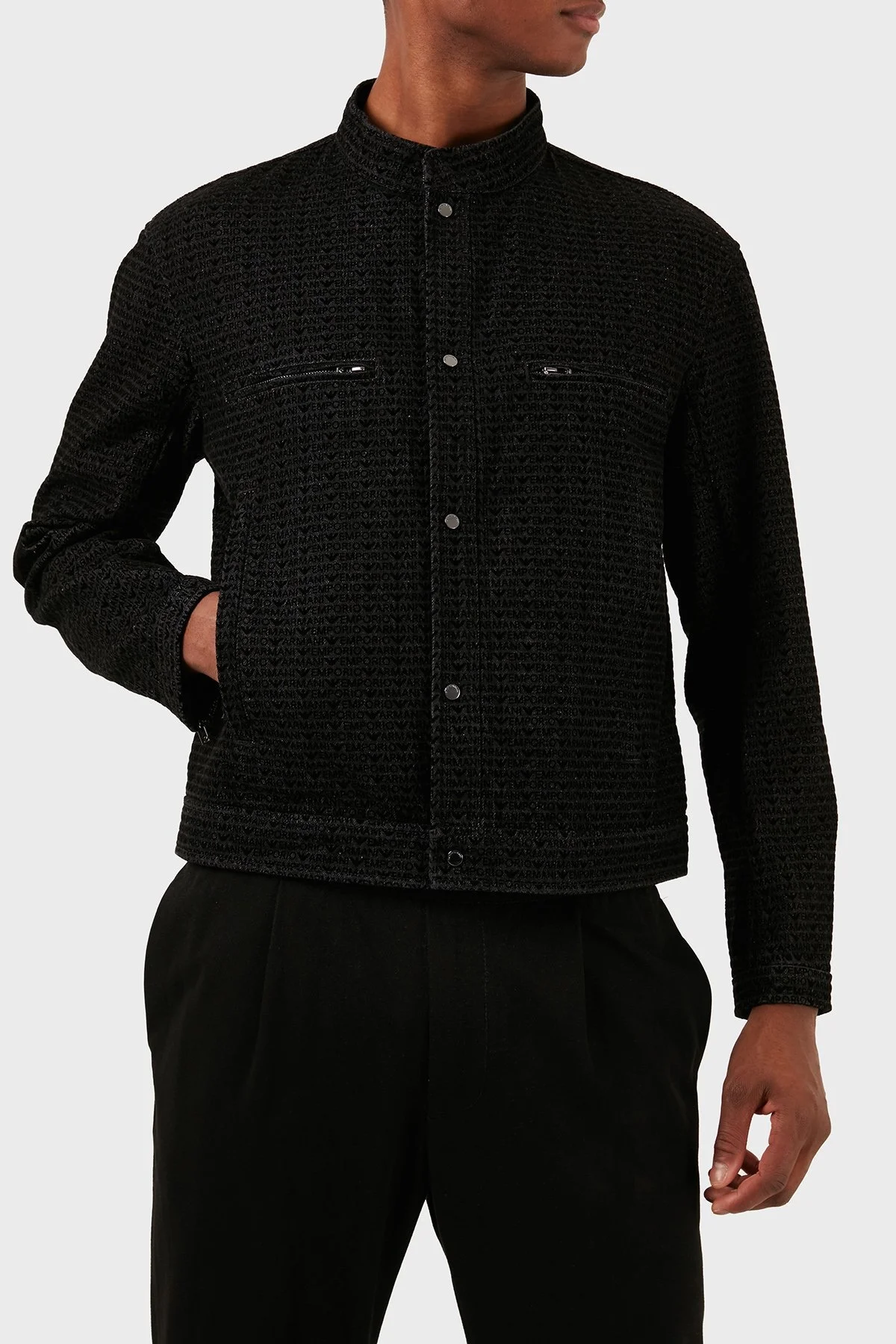 Emporio Armani Logolu Pamuklu Regular Fit Erkek Ceket 3D1BC5 1DRSZ F006 SİYAH - 5