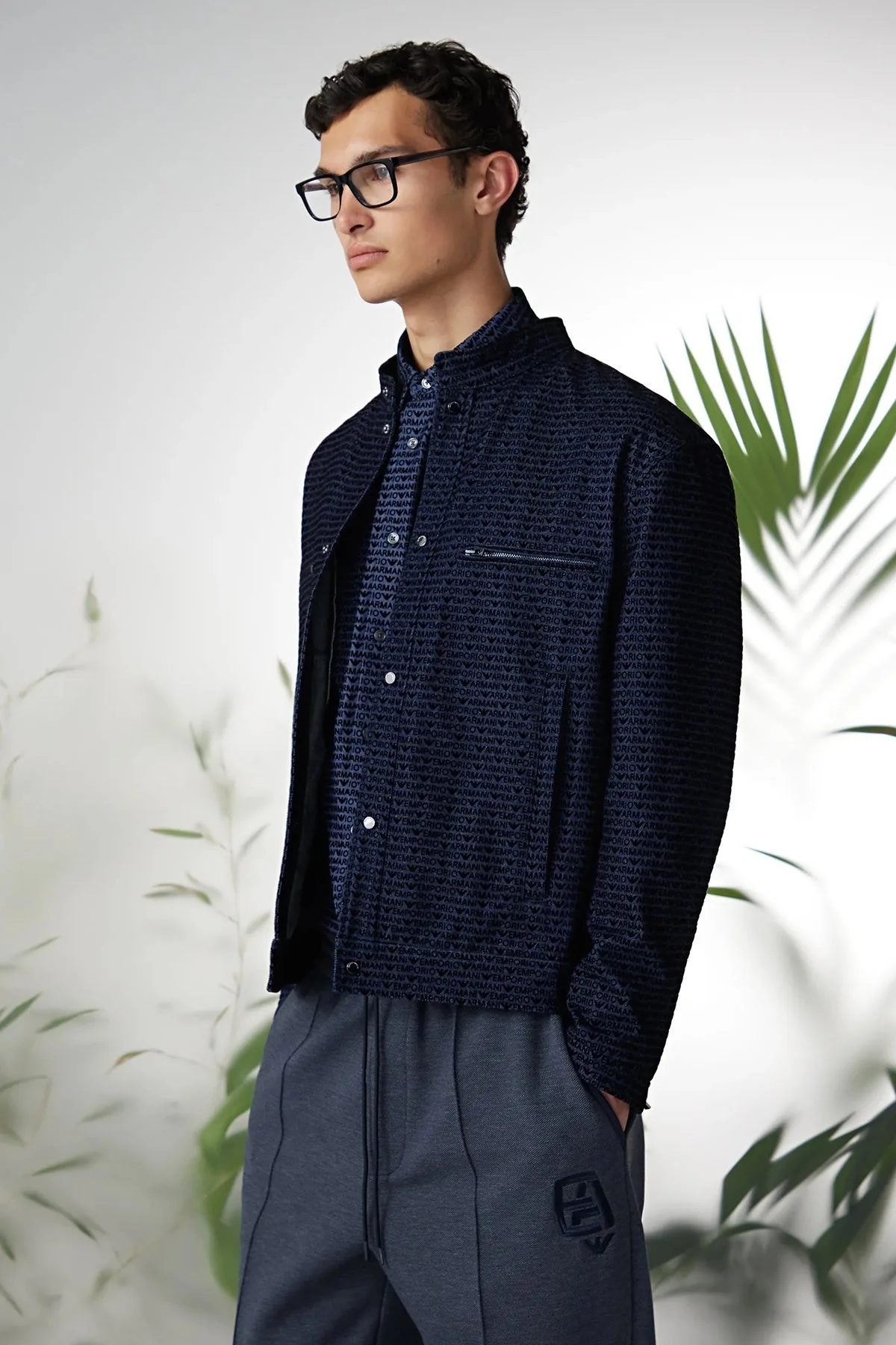 Emporio Armani Logolu Pamuklu Regular Fit Erkek Ceket 3D1BC5 1DRSZ F916 LACİVERT - 1