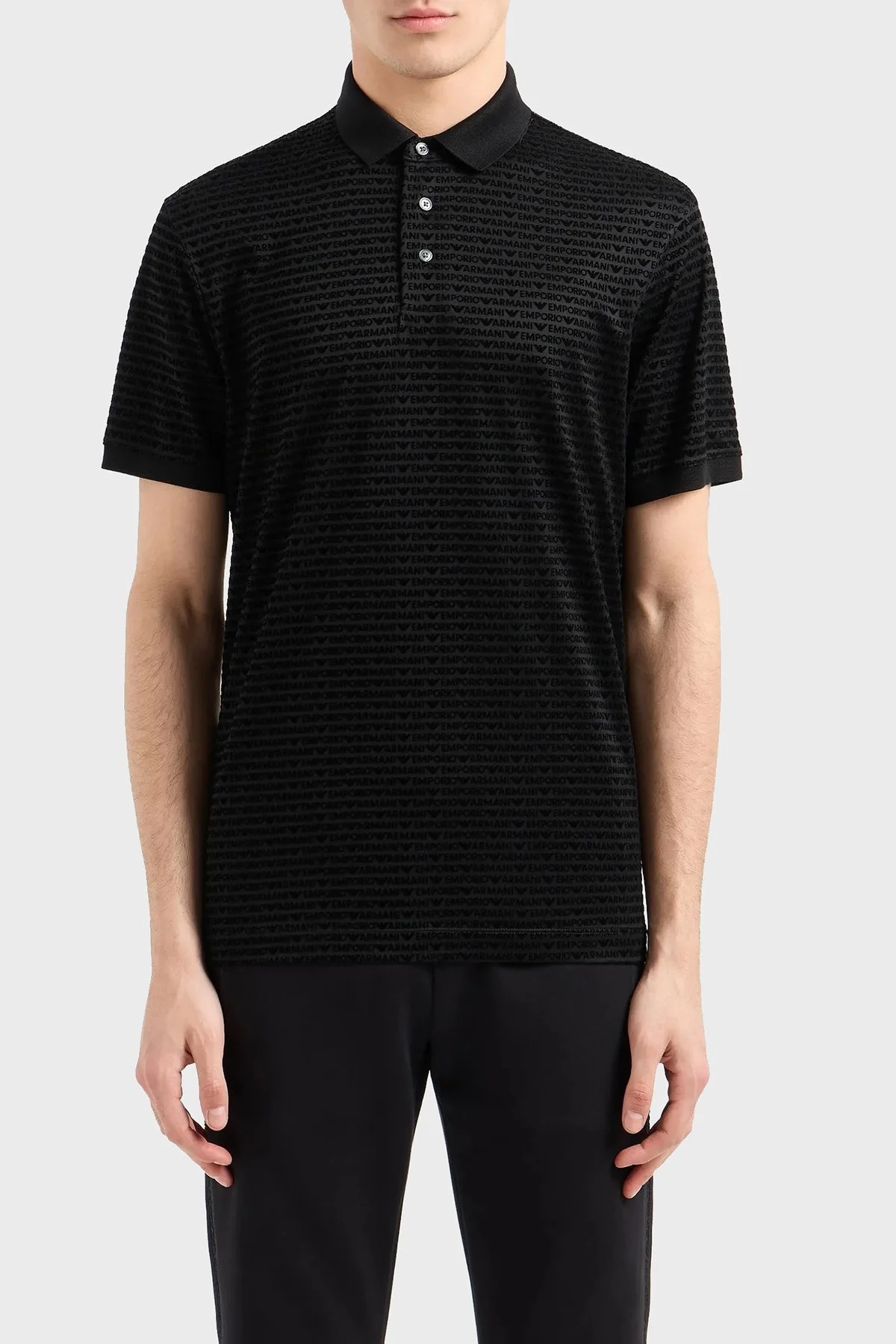Emporio Armani Logolu Pamuklu Regular Fit Erkek Polo Yaka T Shirt 6D1F79 1JOSZ 0999 SİYAH - 5