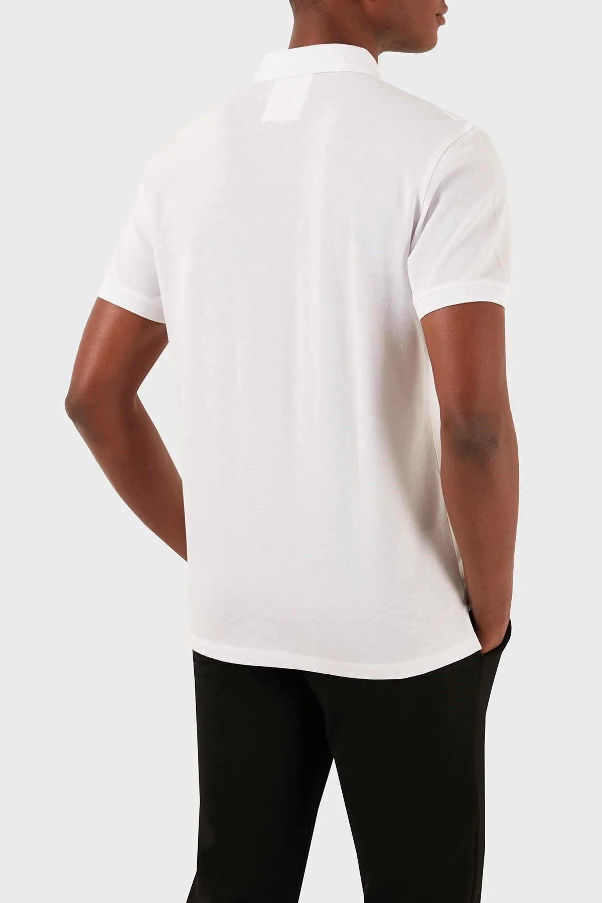 Emporio Armani Logolu Pamuklu Regular Fit Erkek Polo Yaka T Shirt 8N1FQ2 1JTKZ 0100 BEYAZ - 3