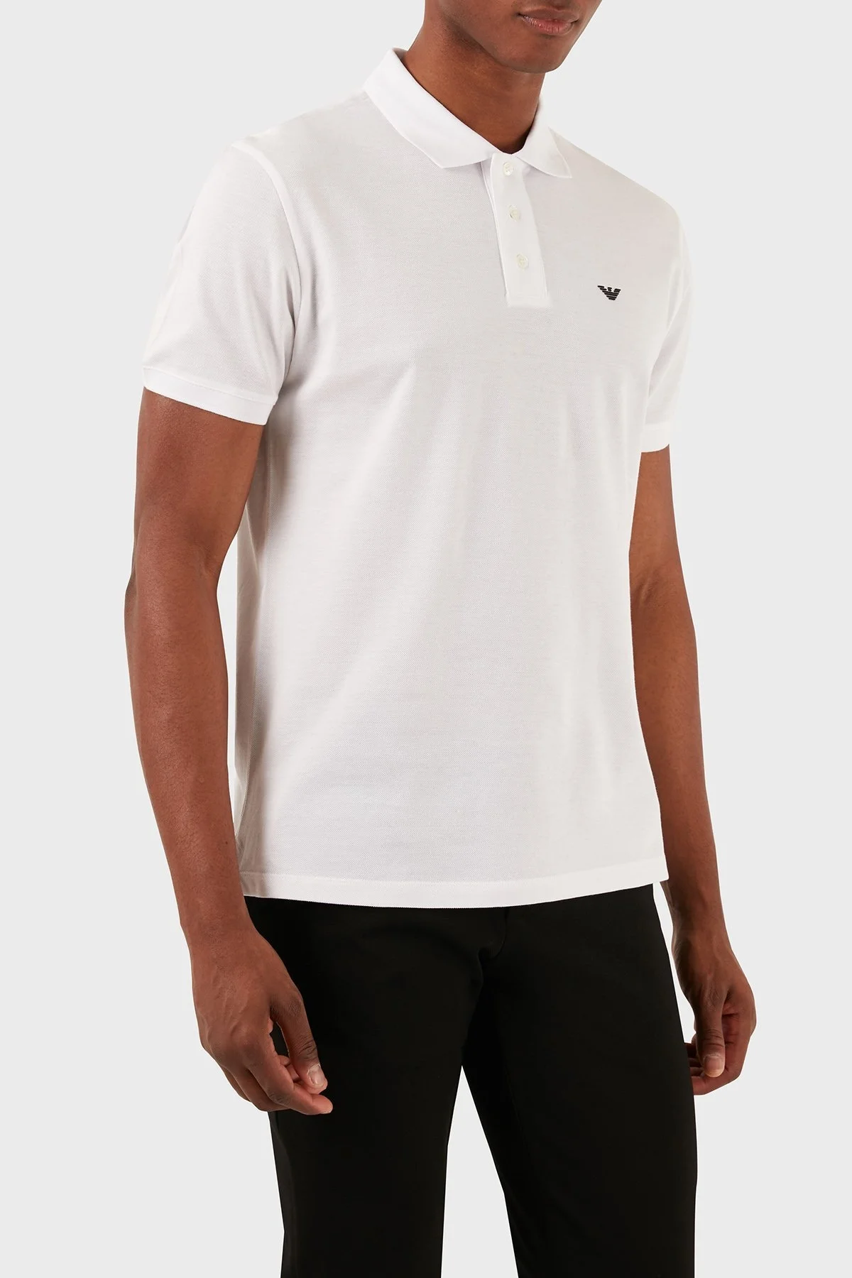 Emporio Armani Logolu Pamuklu Regular Fit Erkek Polo Yaka T Shirt 8N1FQ2 1JTKZ 0100 BEYAZ - 4