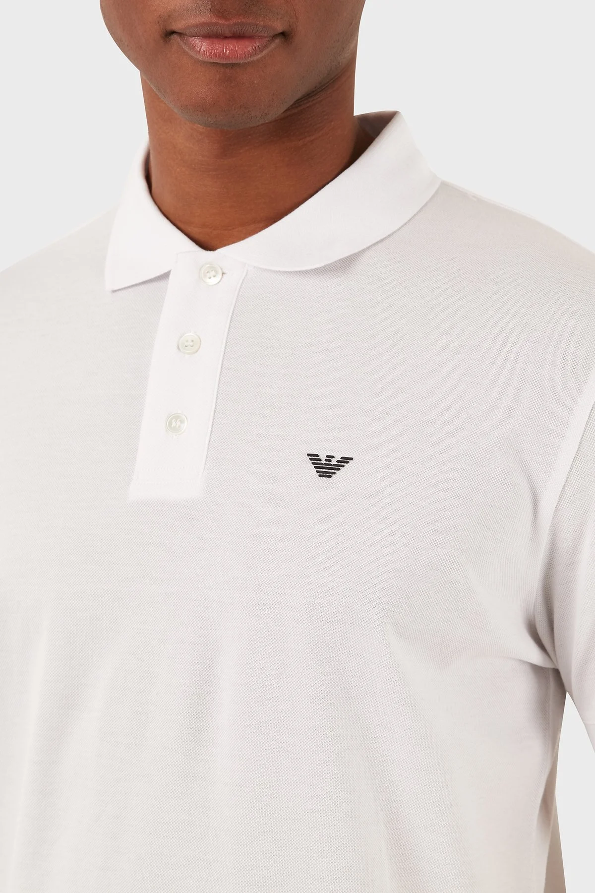 Emporio Armani Logolu Pamuklu Regular Fit Erkek Polo Yaka T Shirt 8N1FQ2 1JTKZ 0100 BEYAZ - 5