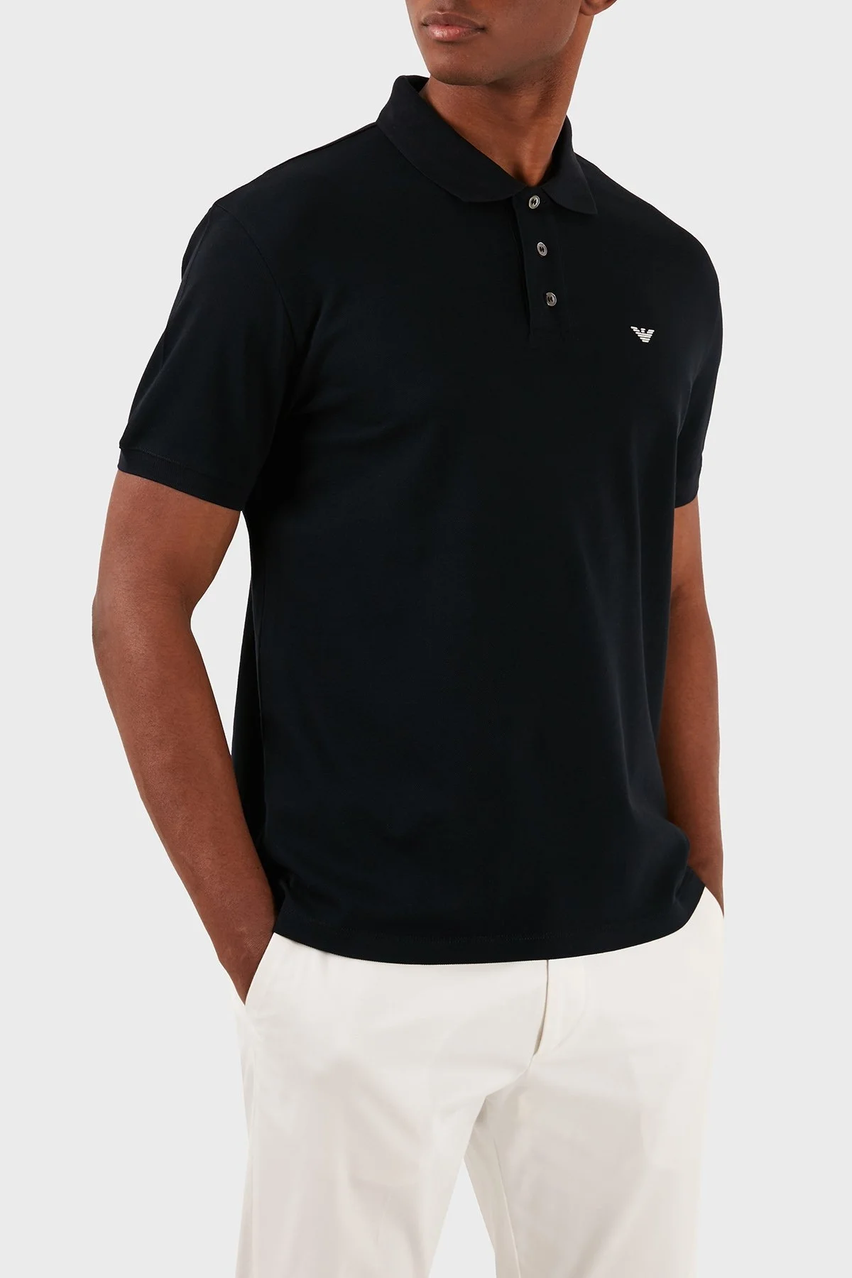 Emporio Armani Logolu Pamuklu Regular Fit Erkek Polo Yaka T Shirt 8N1FQ2 1JTKZ 0920 LACİVERT - 3