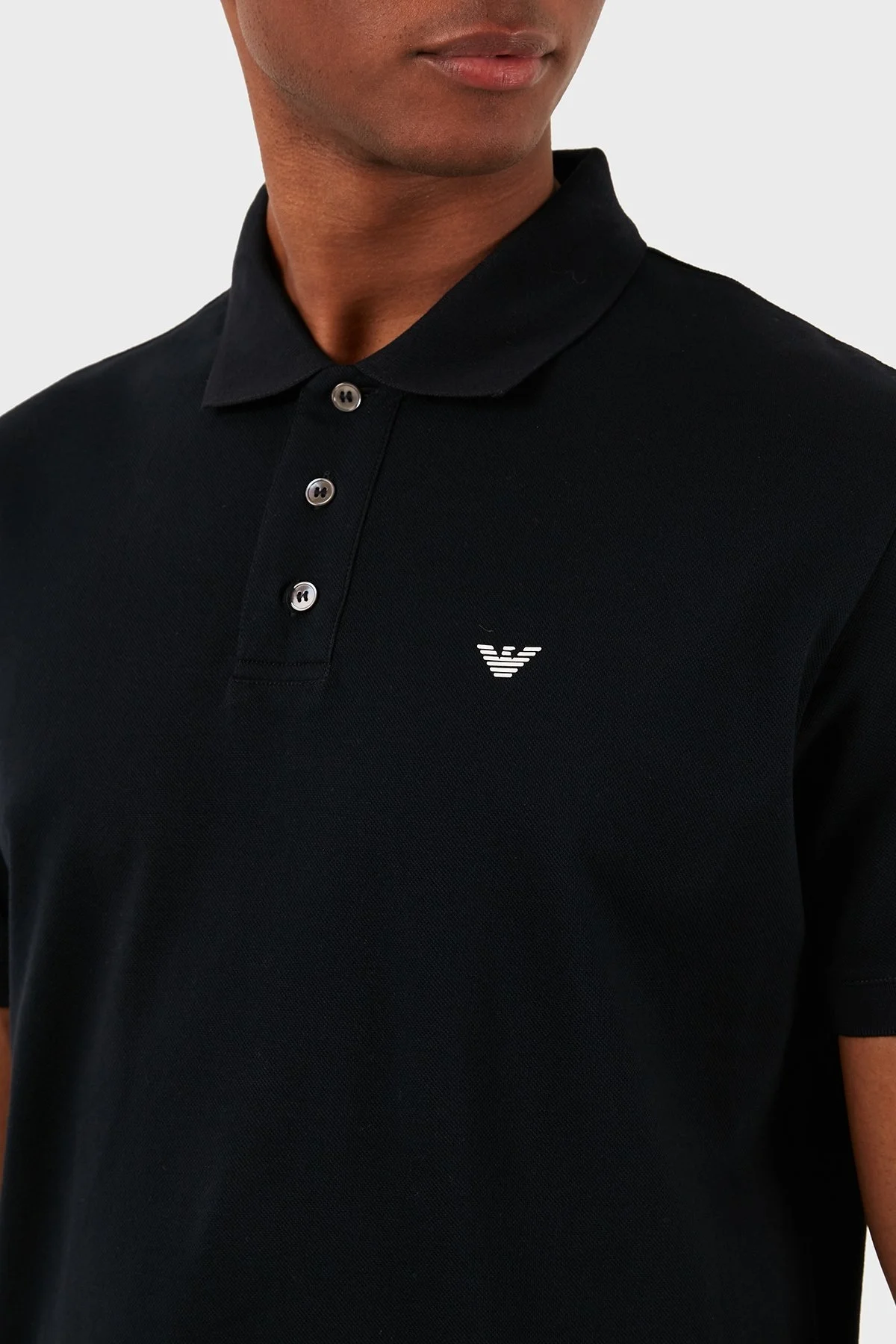 Emporio Armani Logolu Pamuklu Regular Fit Erkek Polo Yaka T Shirt 8N1FQ2 1JTKZ 0920 LACİVERT - 4