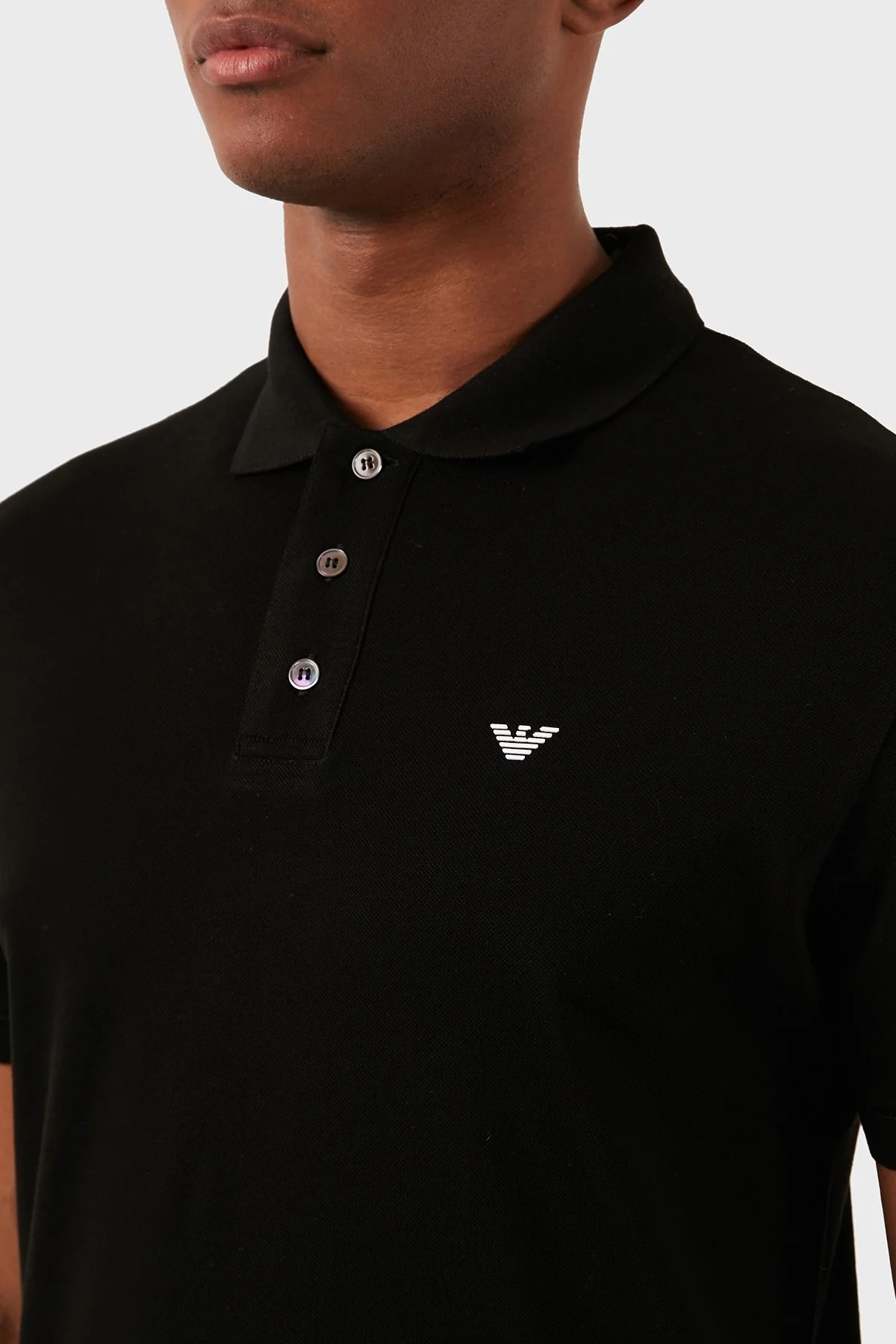 Emporio Armani Logolu Pamuklu Regular Fit Erkek Polo Yaka T Shirt 8N1FQ2 1JTKZ 0999 SİYAH - 4