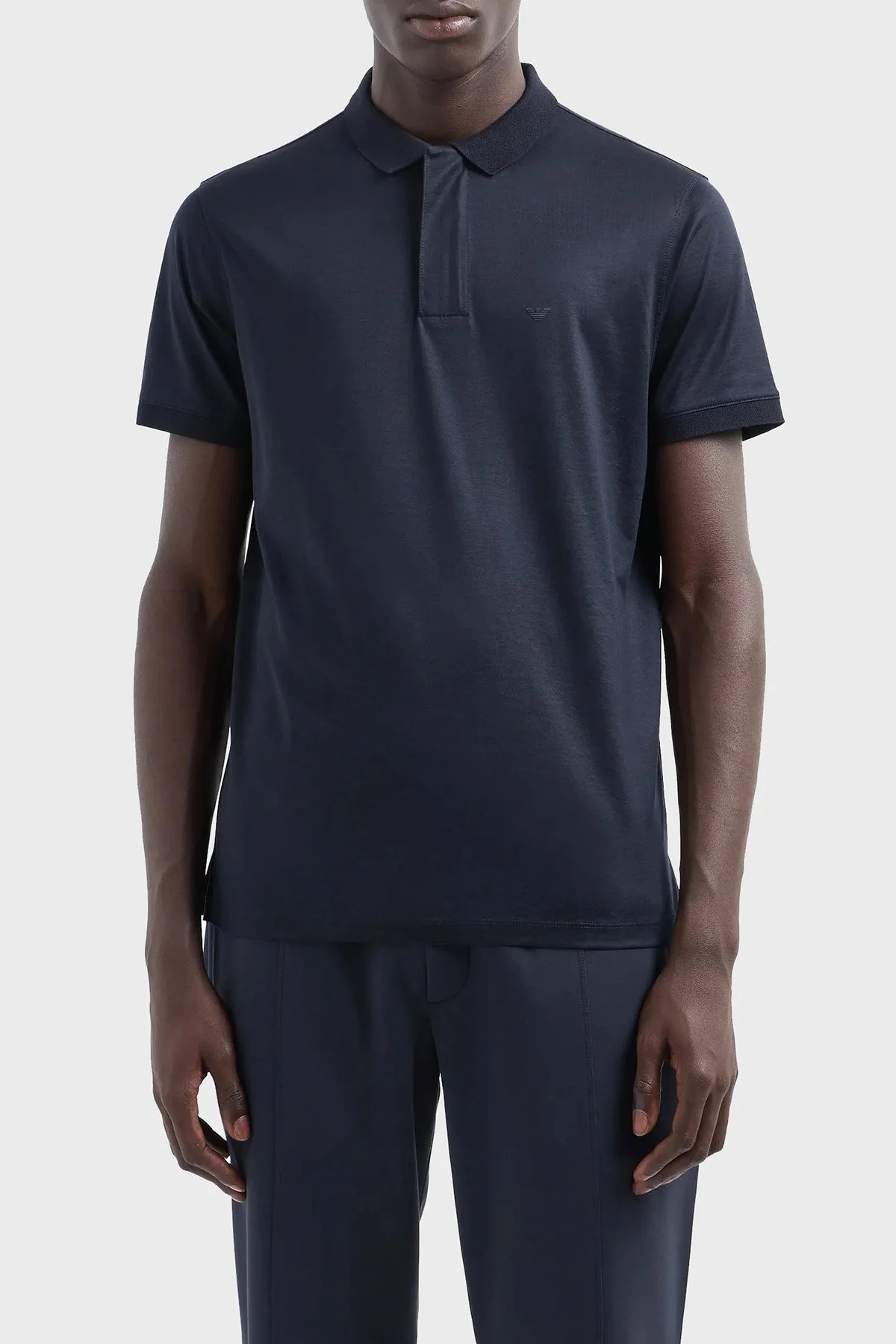 Emporio Armani Logolu Pamuklu Regular Fit Erkek Polo Yaka T Shirt EM000312 AF10761 UB118 LACİVERT - 1