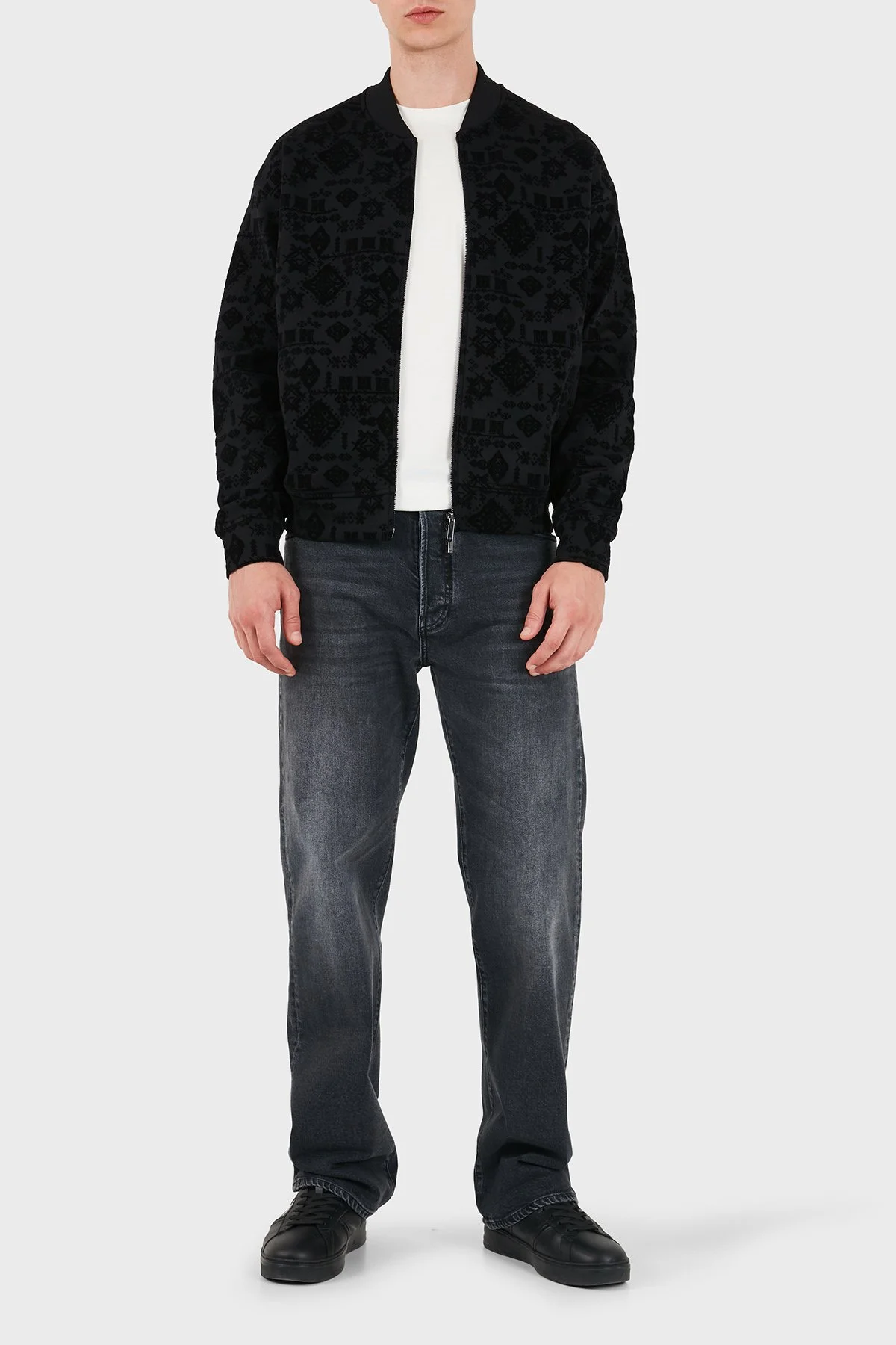 Emporio Armani Logolu Pamuklu Regular Fit Fermuarlı Erkek Sweat EM006881 AF10013 FC377 Siyah - 2