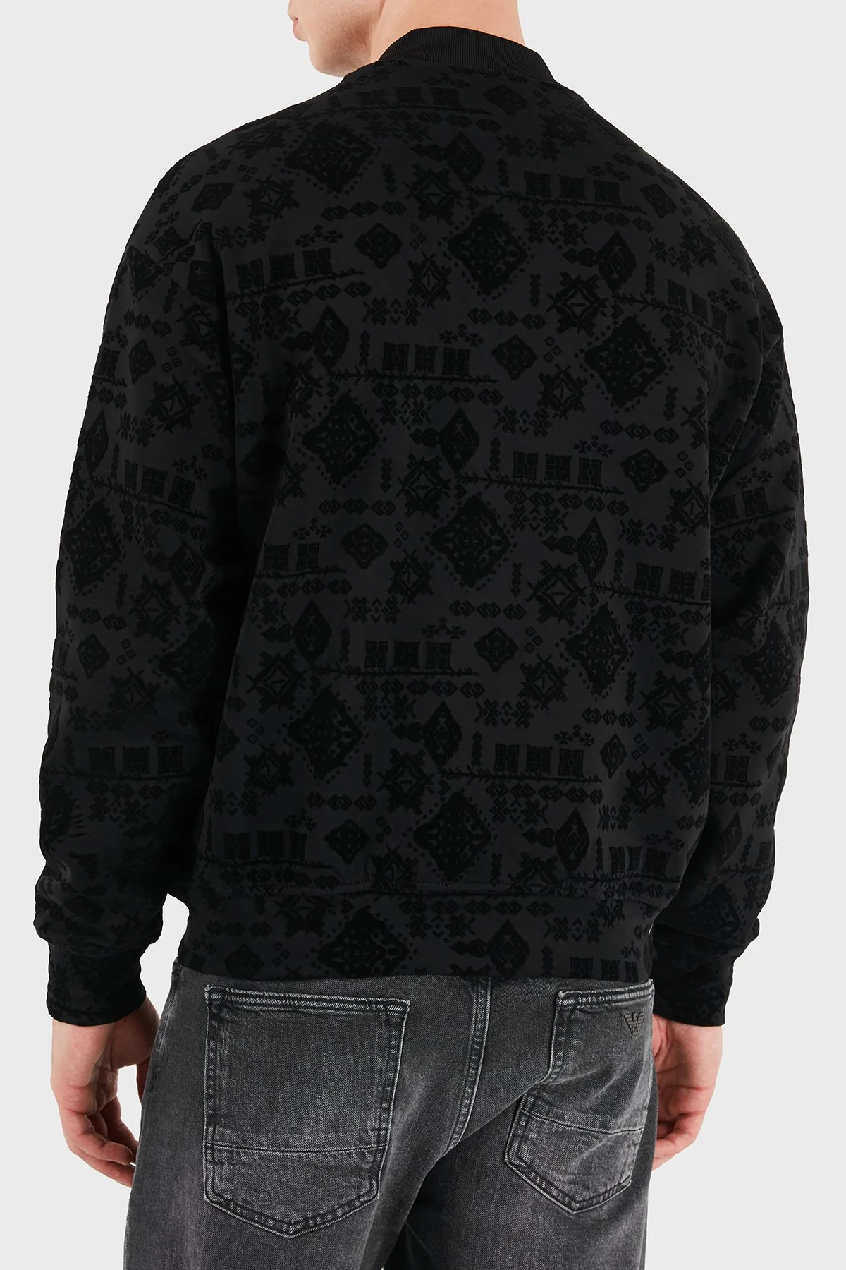 Emporio Armani Logolu Pamuklu Regular Fit Fermuarlı Erkek Sweat EM006881 AF10013 FC377 Siyah - 3