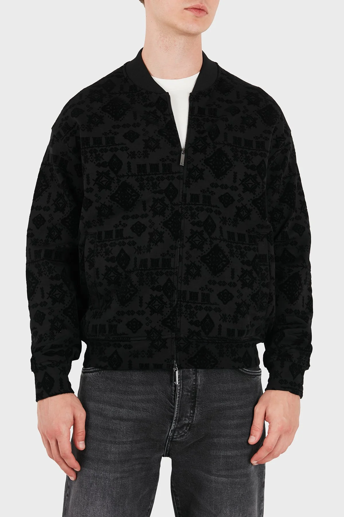 Emporio Armani Logolu Pamuklu Regular Fit Fermuarlı Erkek Sweat EM006881 AF10013 FC377 Siyah - 5
