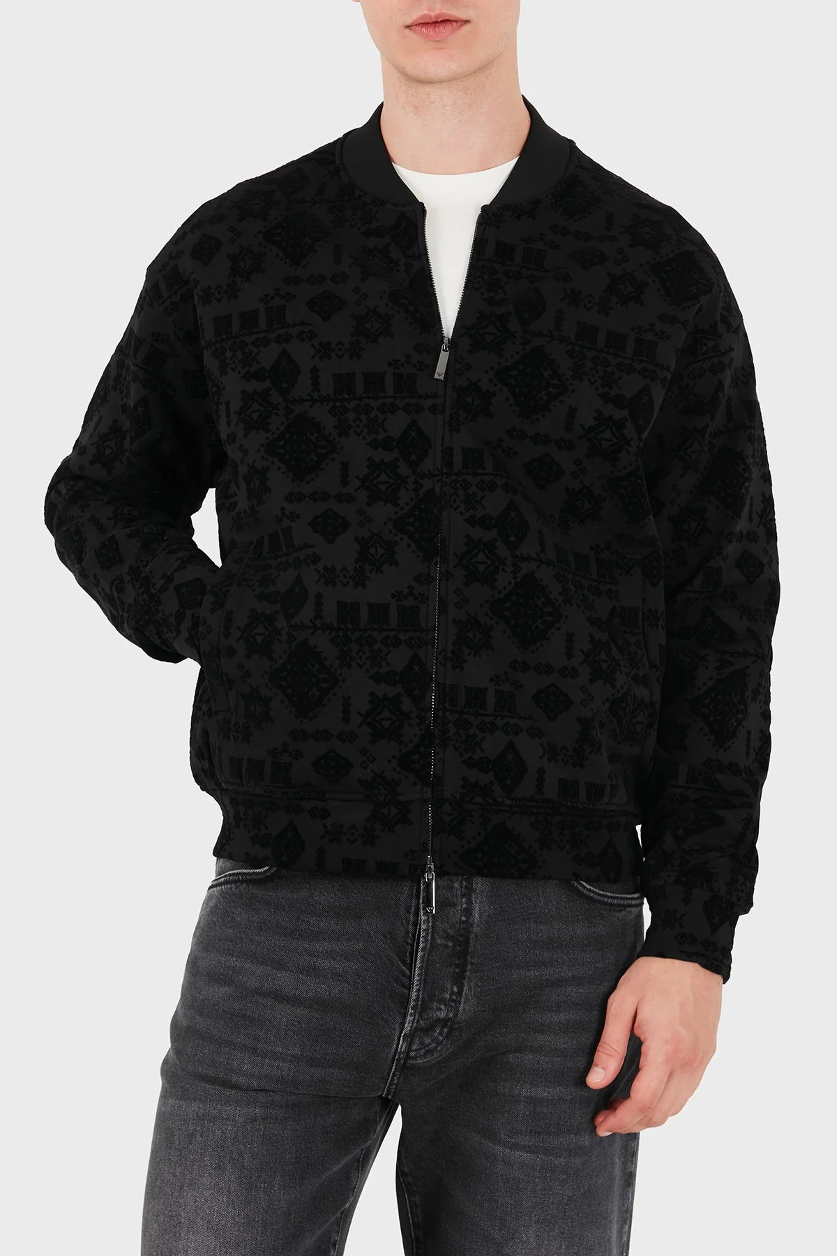 Emporio Armani Logolu Pamuklu Regular Fit Fermuarlı Erkek Sweat EM006881 AF10013 FC377 Siyah - 6