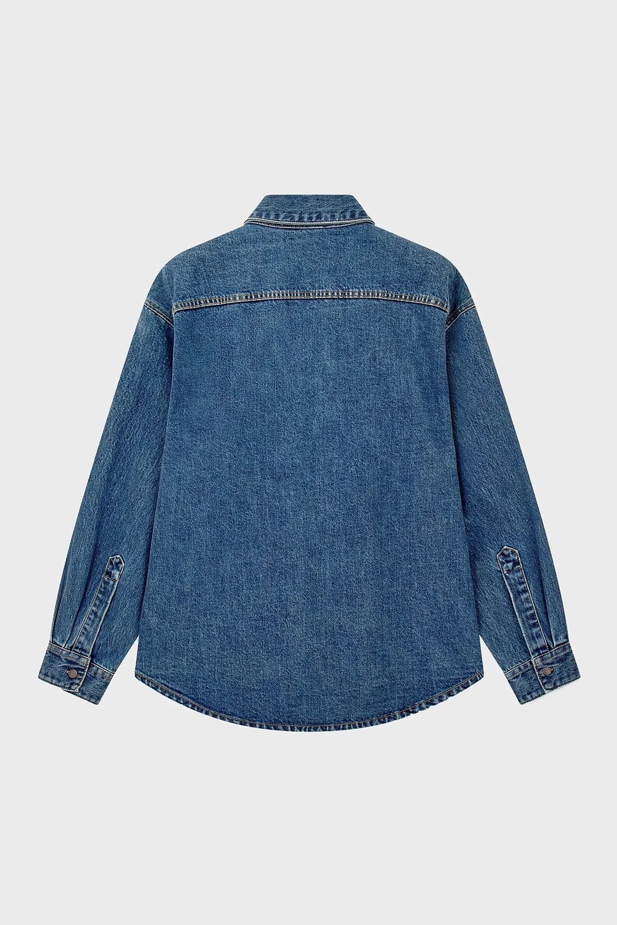 Emporio Armani Logolu Pamuklu Regular Fit Göğüs Cepli Erkek Gömlek EM007105 AF17805 MB002 Lacivert - 3