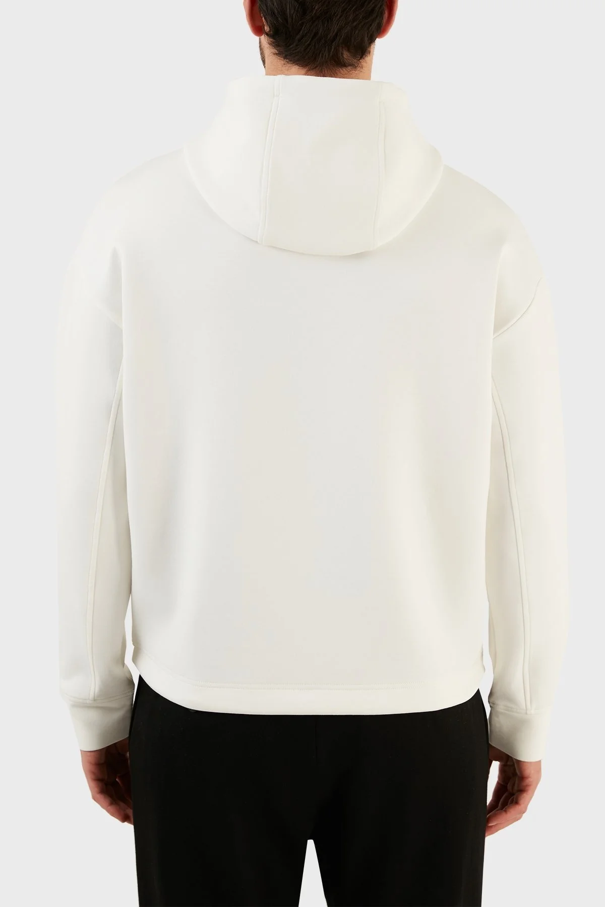 Emporio Armani Logolu Pamuklu Regular Fit Kapüşonlu Erkek Sweat 3R1MBC 1JHSZ 0101 BEYAZ - 6