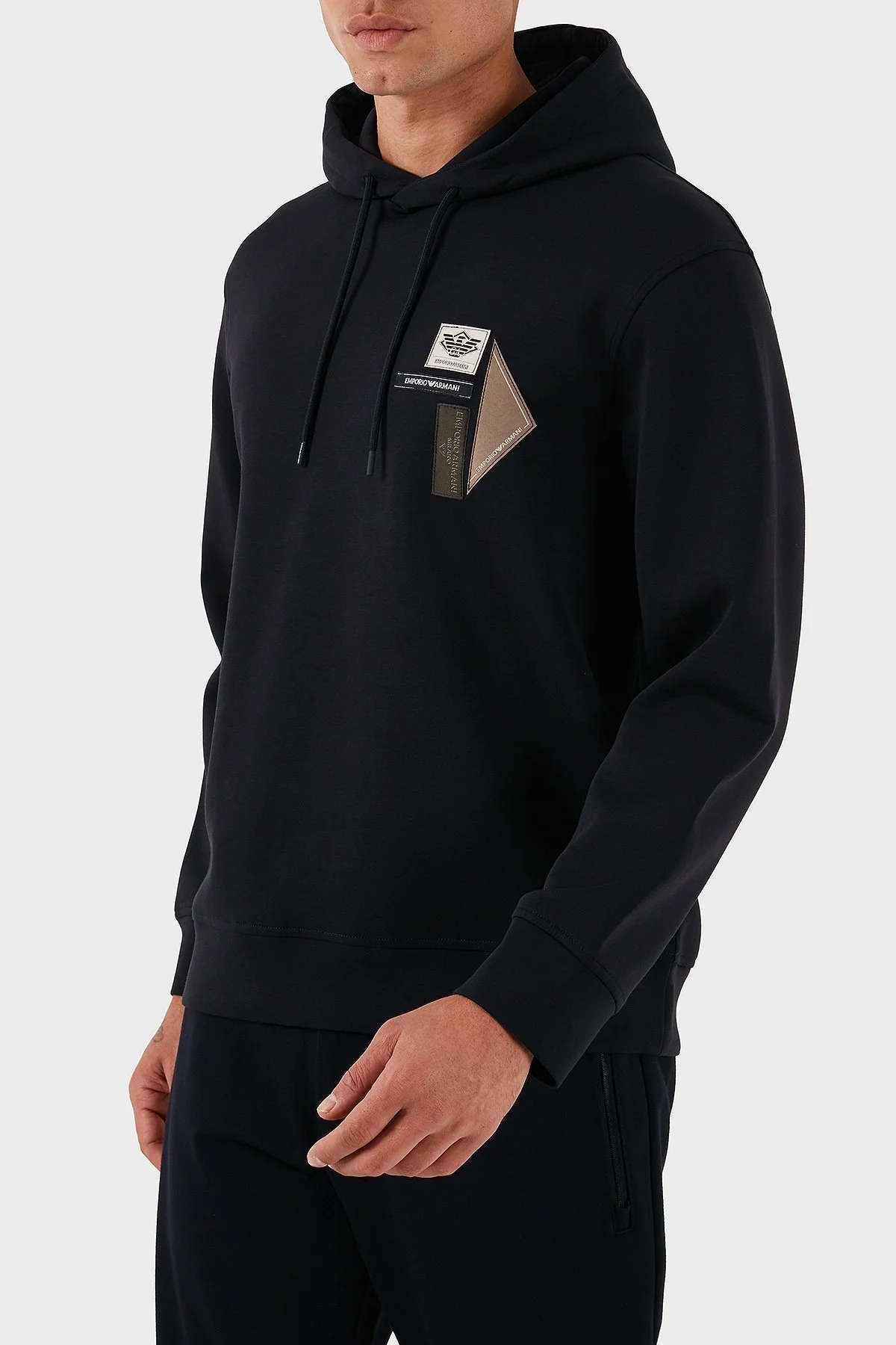 Emporio Armani Logolu Pamuklu Regular Fit Kapüşonlu Erkek Sweat EM003587 AF10013 UB118 LACİVERT - 6