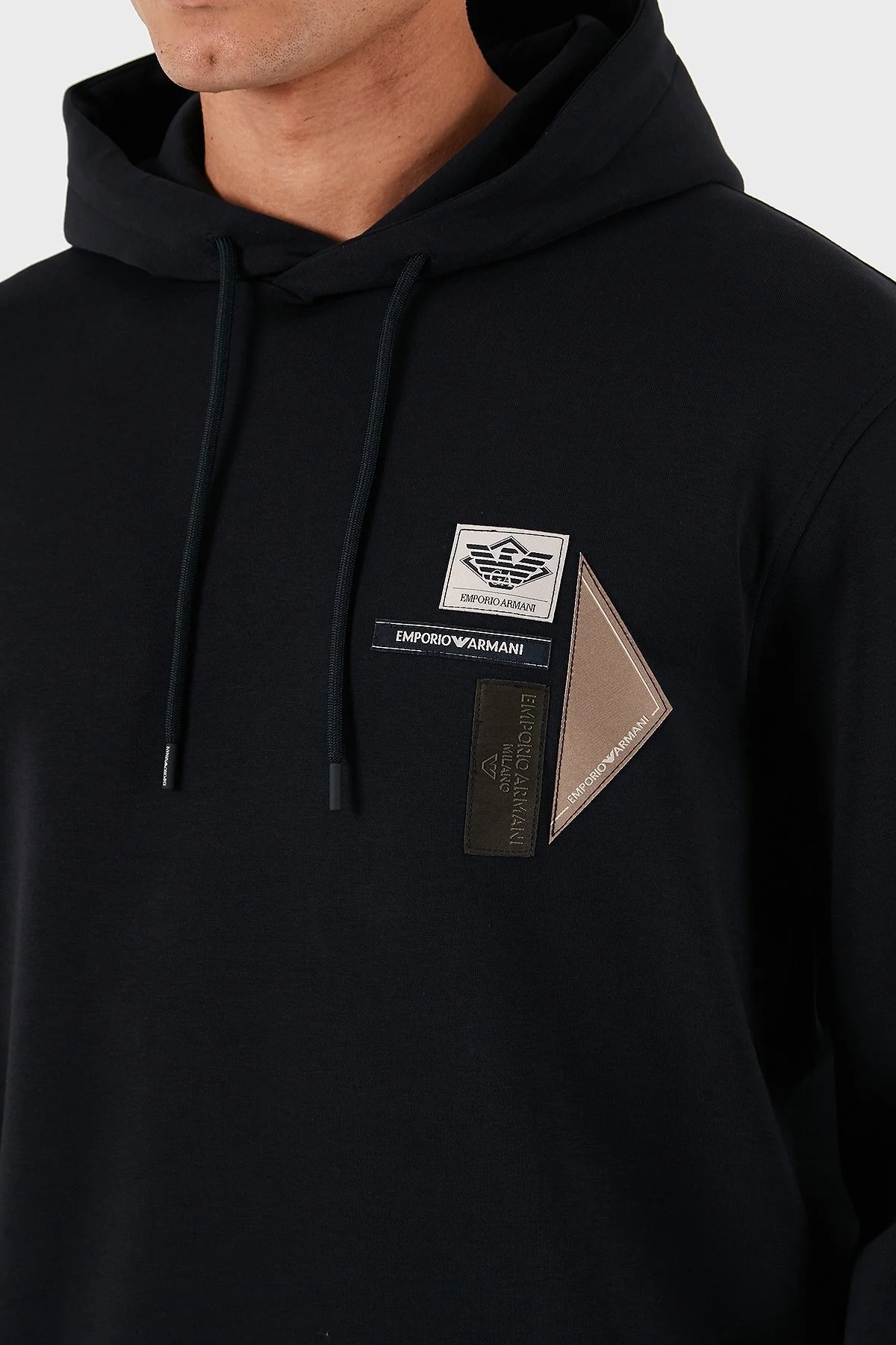 Emporio Armani Logolu Pamuklu Regular Fit Kapüşonlu Erkek Sweat EM003587 AF10013 UB118 LACİVERT - 7