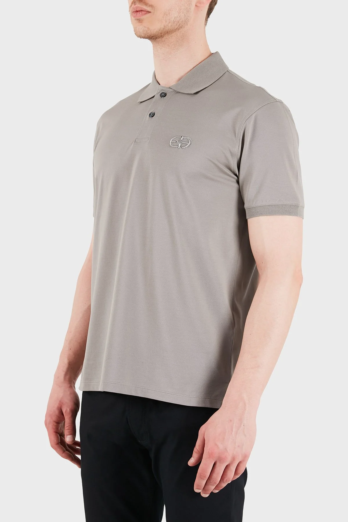 Emporio Armani Logolu Pamuklu Regular Fit Kısa Kollu Düğmeli Erkek Polo EM004579 AF13742 U8049 KAHVE - 3