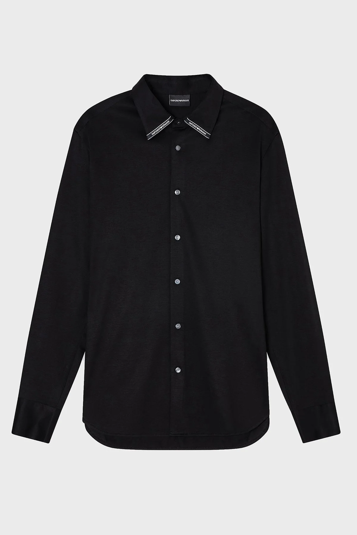 Emporio Armani Logolu Pamuklu Regular Fit Klasik Yaka Erkek Gömlek EM003055 AF10761 UC001 SİYAH - 4