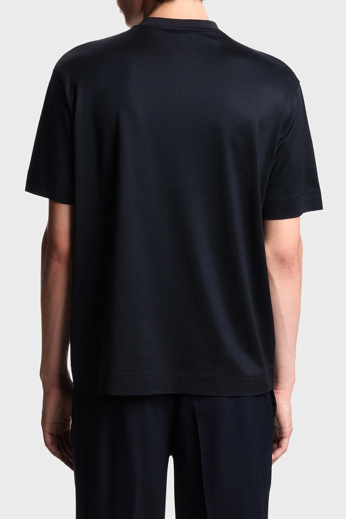 Emporio Armani Logolu Pamuklu Regular Fit Tek Göğüs Cepli Erkek T Shirt EM002978 AF10761 UB118 LACİVERT - 3