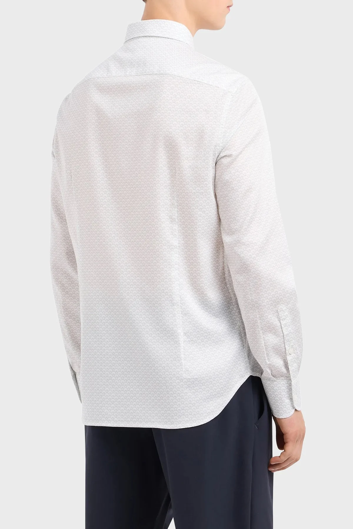Emporio Armani Logolu Pamuklu Slim Fit Erkek Gömlek 6D1C86 1NPBZ F121 BEYAZ - 3