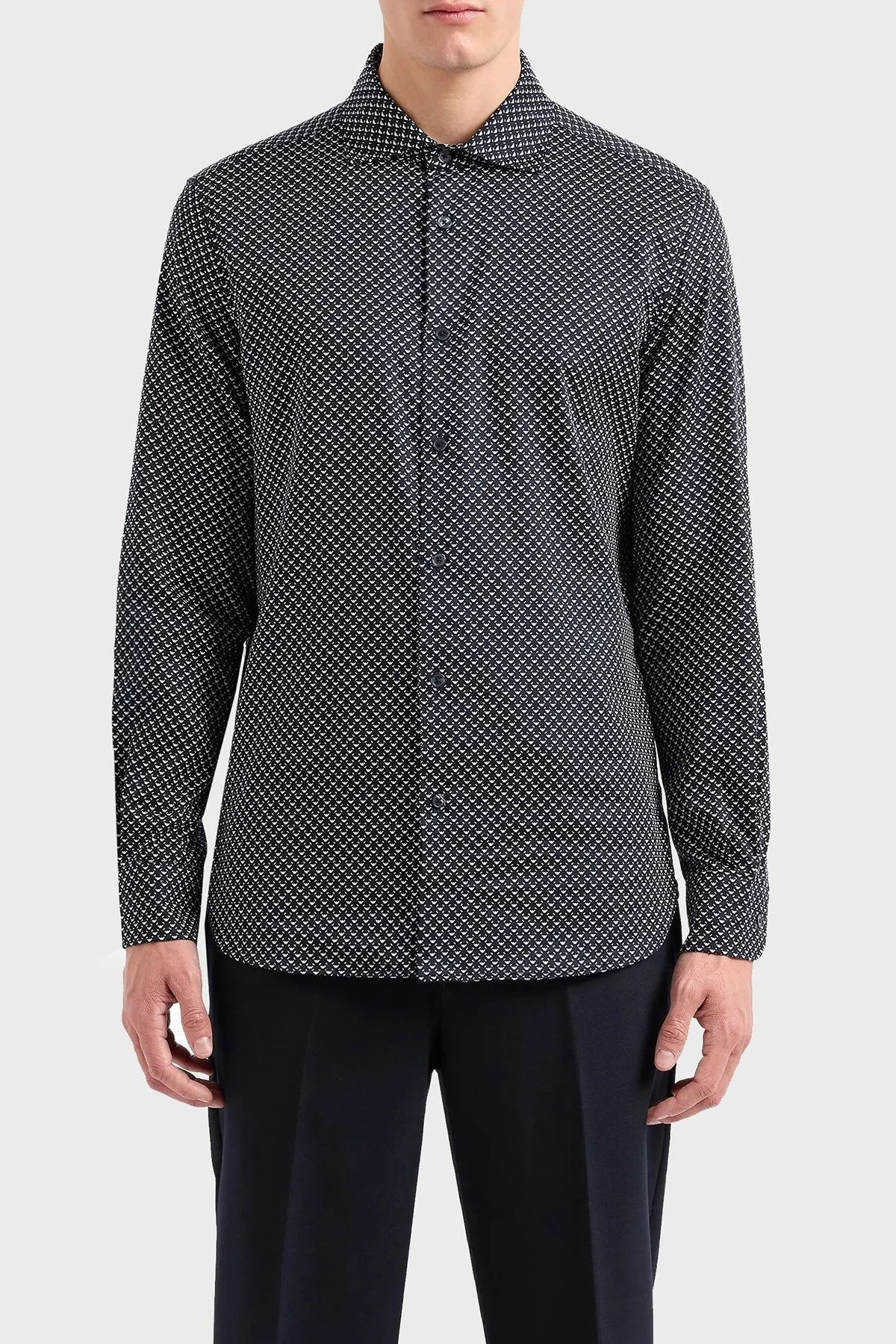 Emporio Armani Logolu Pamuklu Slim Fit Erkek Gömlek 6D1C86 1NPBZ F928 BEYAZ - 5