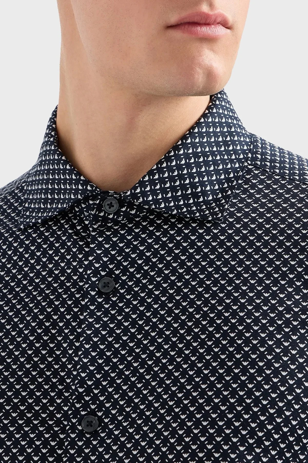 Emporio Armani Logolu Pamuklu Slim Fit Erkek Gömlek 6D1C86 1NPBZ F928 BEYAZ - 6