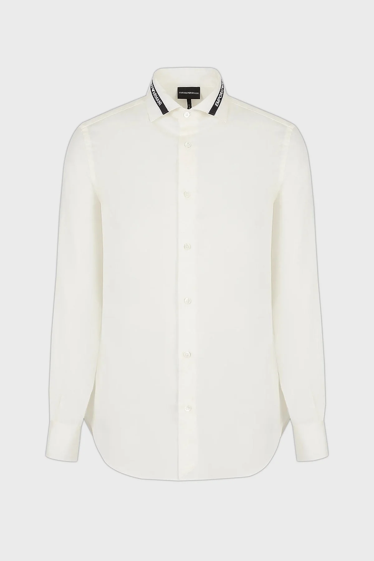 Emporio Armani Logolu Pamuklu Slim Fit Erkek Gömlek 6L1C86 1NT7Z 01A6 BEYAZ - 4