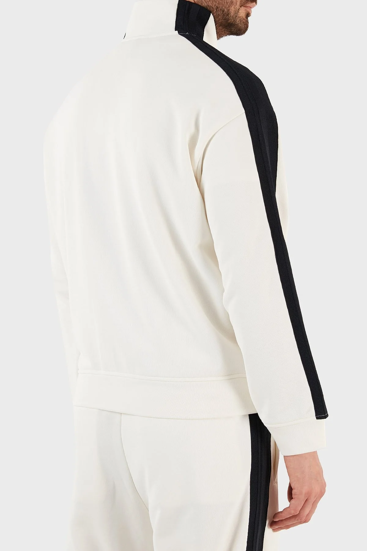 Emporio Armani Logolu Pamuklu Slim Fit Fermuarlı Dik Yaka Erkek Sweat 3R1MCX 1JLYZ 0128 EKRU - 6