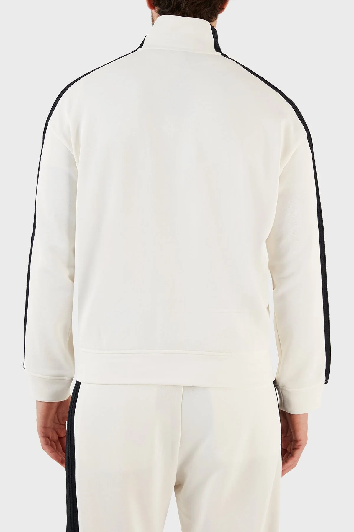 Emporio Armani Logolu Pamuklu Slim Fit Fermuarlı Dik Yaka Erkek Sweat 3R1MCX 1JLYZ 0128 EKRU - 7