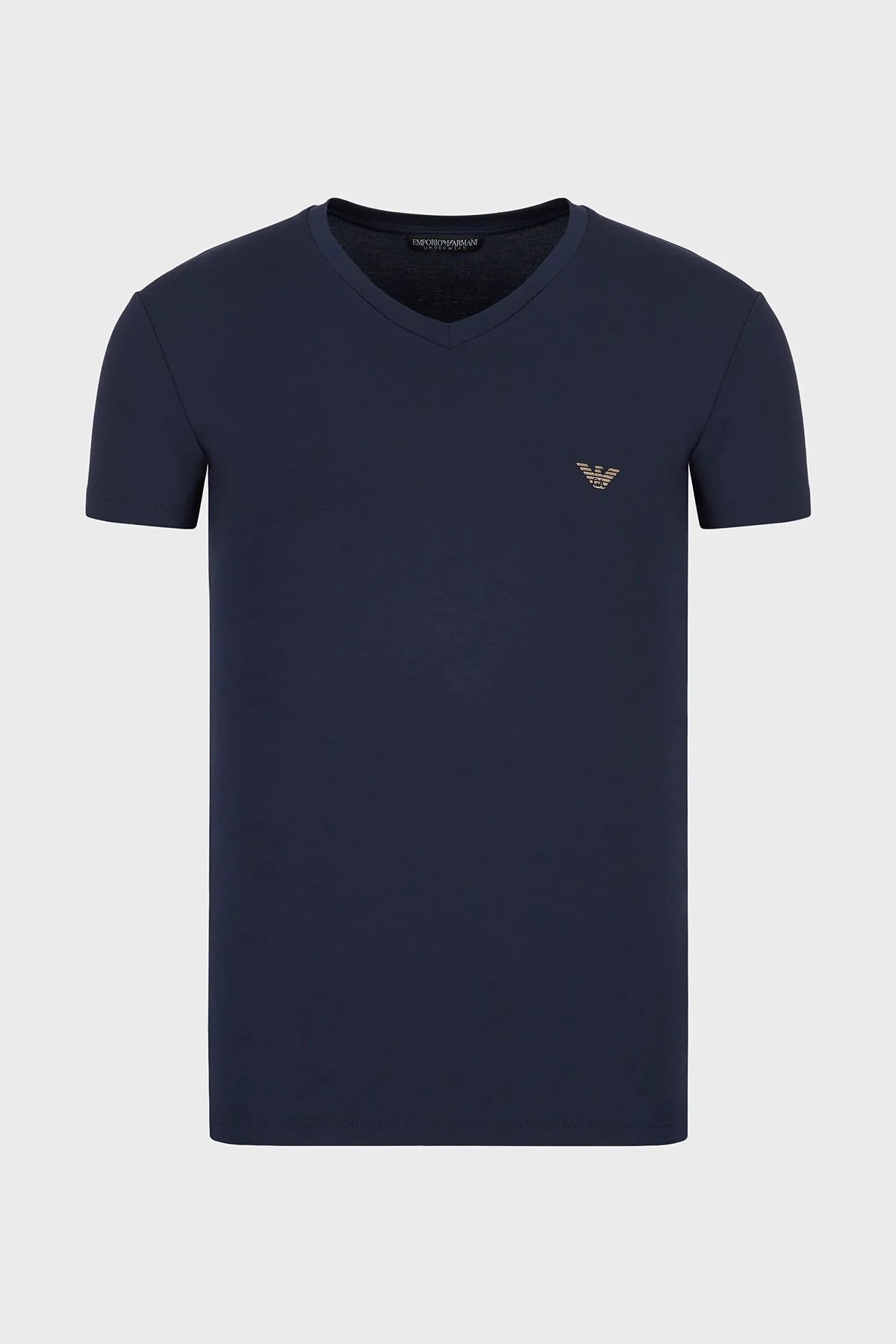 Emporio Armani Logolu Pamuklu V Yaka Slim Fit Erkek T Shirt 110810 2F511 00135 LACİVERT - 3