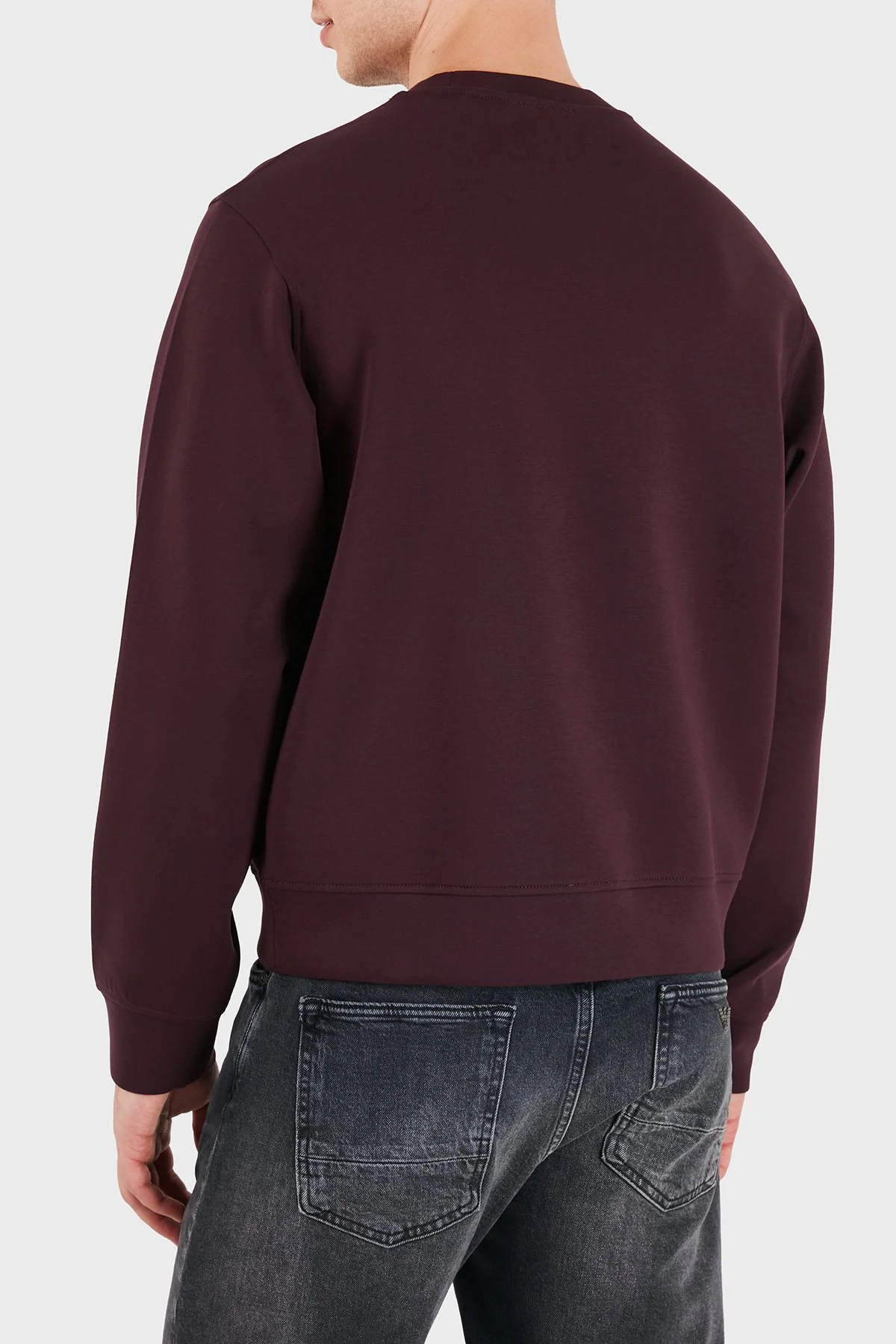 Emporio Armani Logolu Pamuklu Yuvarlak Yaka Erkek Sweat EM007315 AF10013 UA331 Kahve - 3
