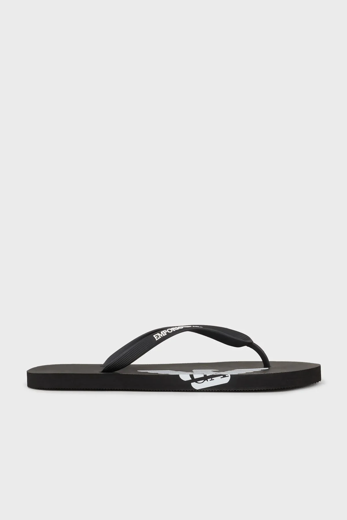 Emporio Armani Logolu Parmak Arası Unisex Terlik XVQS06 XN746 00002 SİYAH-BEYAZ - 1