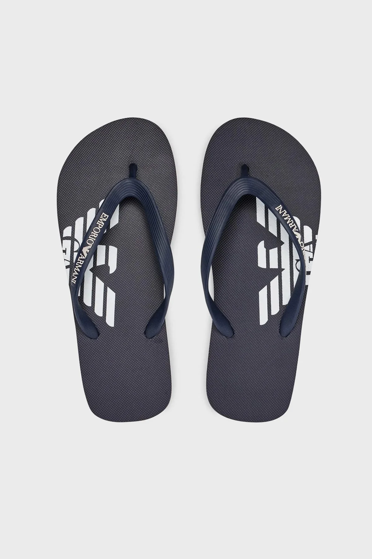 Emporio Armani Logolu Parmak Arası Unisex Terlik XVQS08 XN746 N527 LACİVERT-BEYAZ - 5