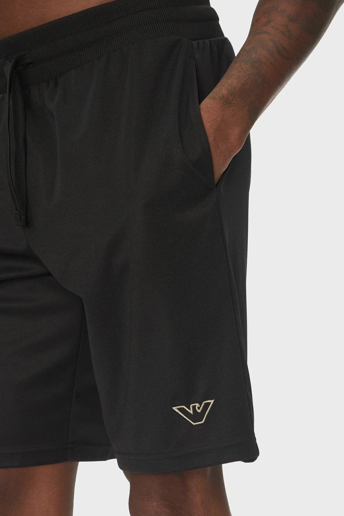 Emporio Armani Logolu Regular Fit Bağlamalı Erkek Short EM000495 AF10791 UC001 SİYAH - 3
