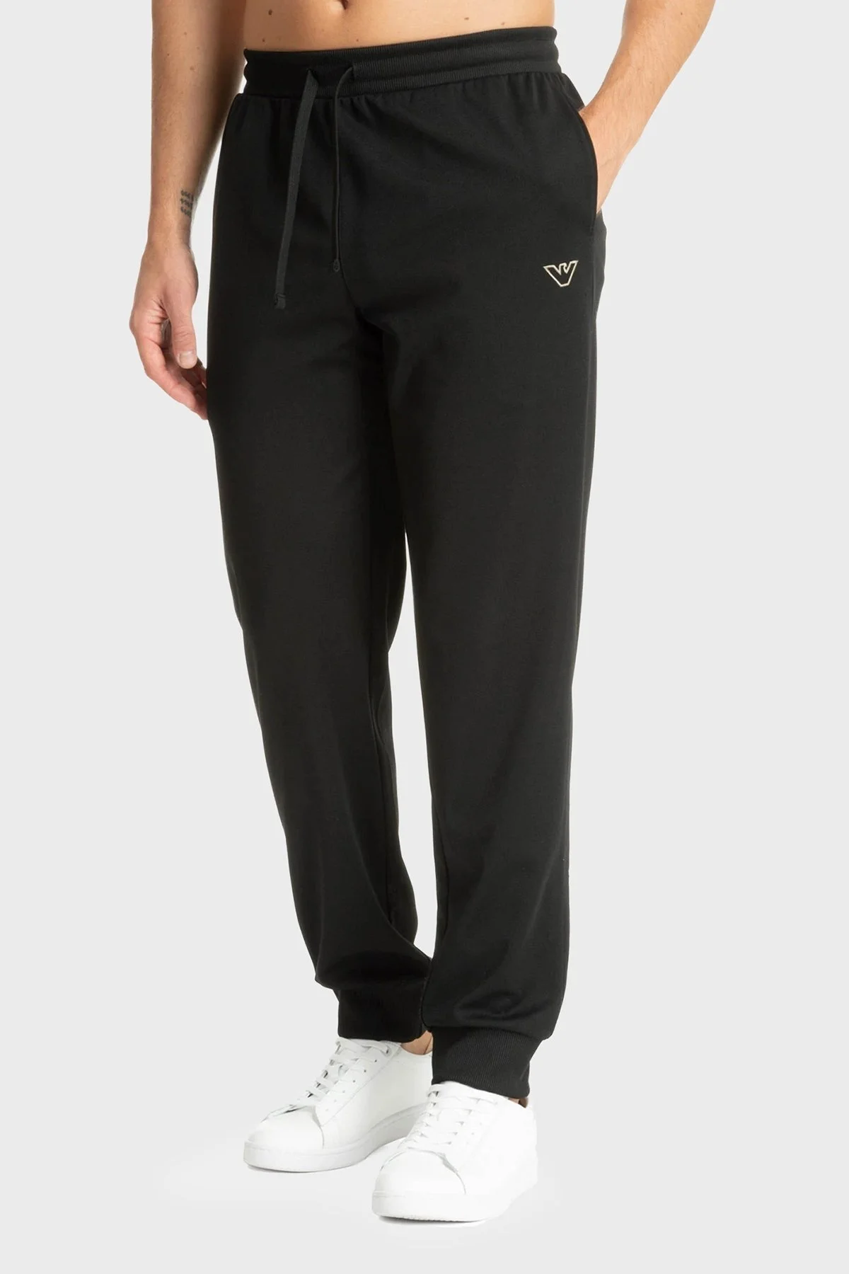 Emporio Armani Logolu Regular Fit Bağlamalı Ribanalı Paça Jogger Erkek Pantolon EM000500 AF10791 UC001 SİYAH - 3