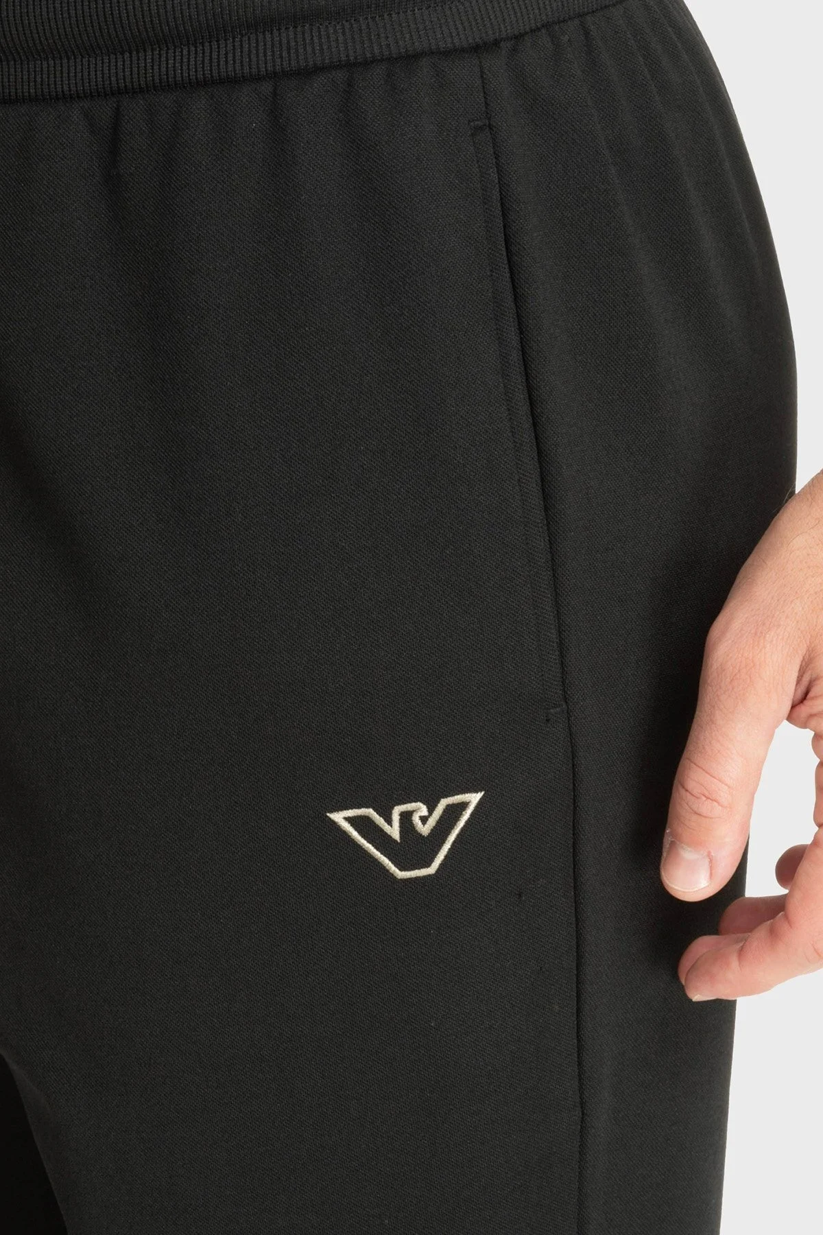 Emporio Armani Logolu Regular Fit Bağlamalı Ribanalı Paça Jogger Erkek Pantolon EM000500 AF10791 UC001 SİYAH - 4