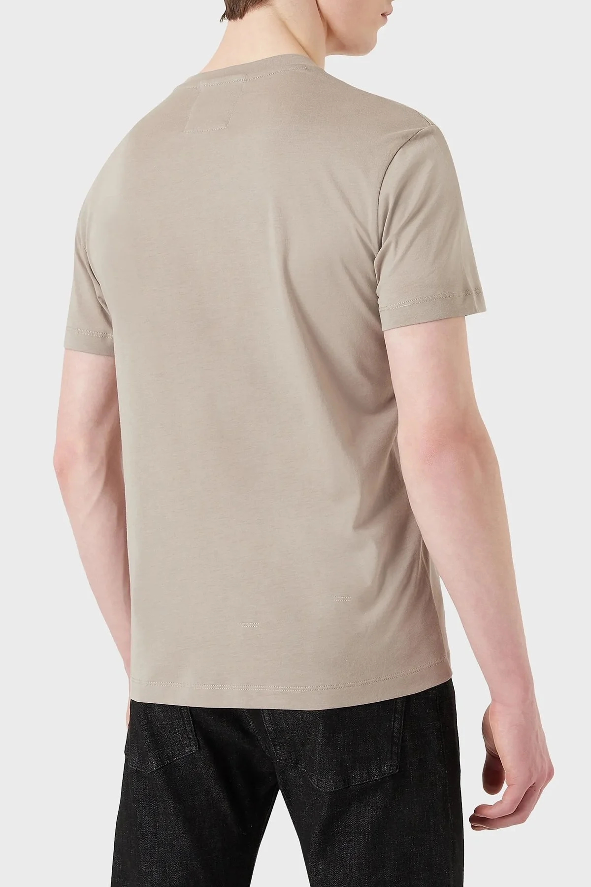 Emporio Armani Logolu Regular Fit Bisiklet Yaka % 100 Pamuk Erkek T Shirt 8N1TN5 1JPZZ 0149 BEJ - 3