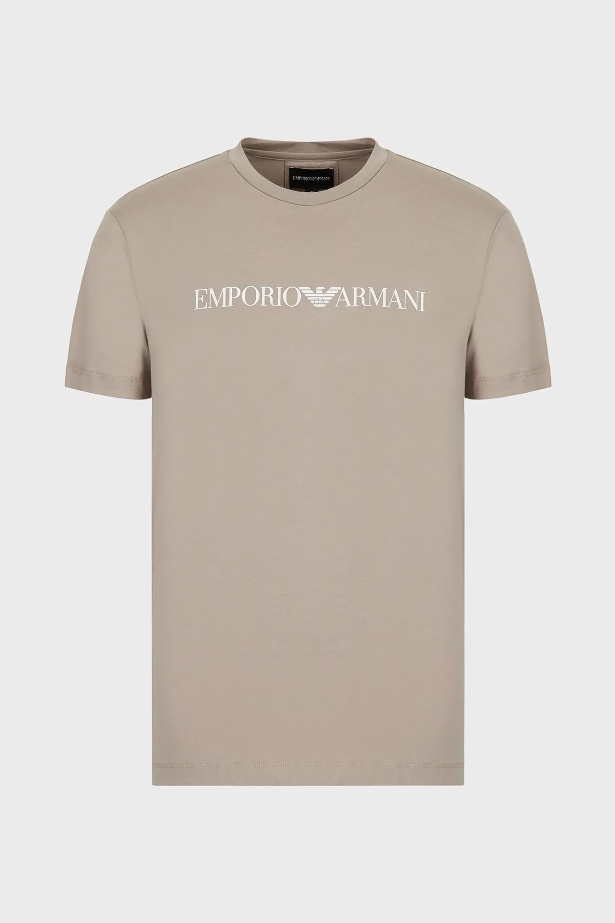 Emporio Armani Logolu Regular Fit Bisiklet Yaka % 100 Pamuk Erkek T Shirt 8N1TN5 1JPZZ 0149 BEJ - 4