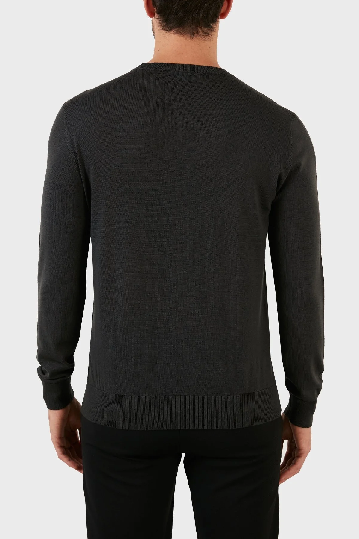 Emporio Armani Logolu Regular Fit Bisiklet Yaka % 100 Yün Erkek Kazak 6L1MXG 1MJVZ 0558 YEŞİL - 5