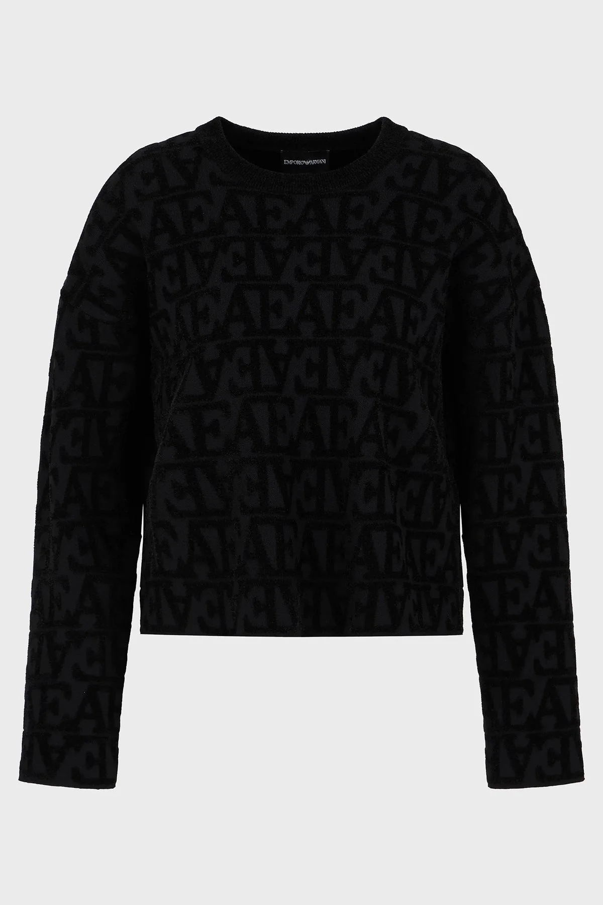 Emporio Armani Logolu Regular Fit Bisiklet Yaka Bayan Kazak 6D2MTC 2M10Z 0999 SİYAH - 4