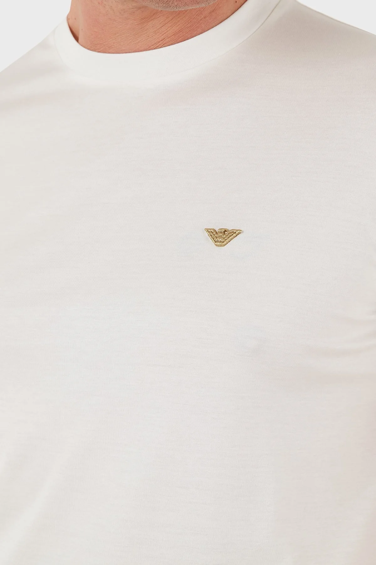 Emporio Armani Logolu Regular Fit Bisiklet Yaka Erkek T Shirt EM001702 AF10017 M0131 BEYAZ - 5