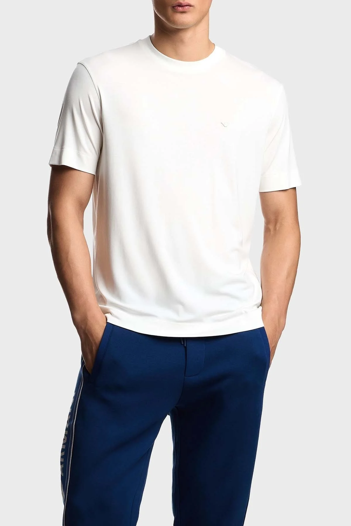 Emporio Armani Logolu Regular Fit Bisiklet Yaka Erkek T Shirt EM002996 AF13721 U0003 BEYAZ - 1