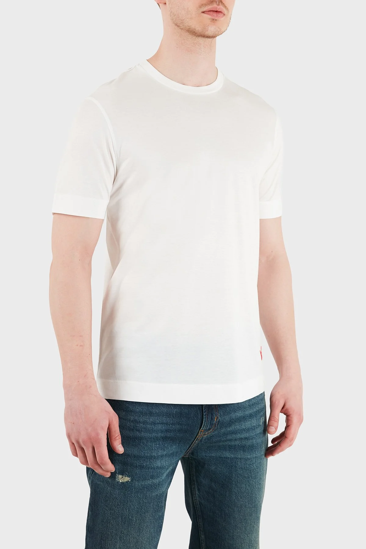 Emporio Armani Logolu Regular Fit Bisiklet Yaka Erkek T Shirt EM005243 AF13747 U0003 BEYAZ - 1