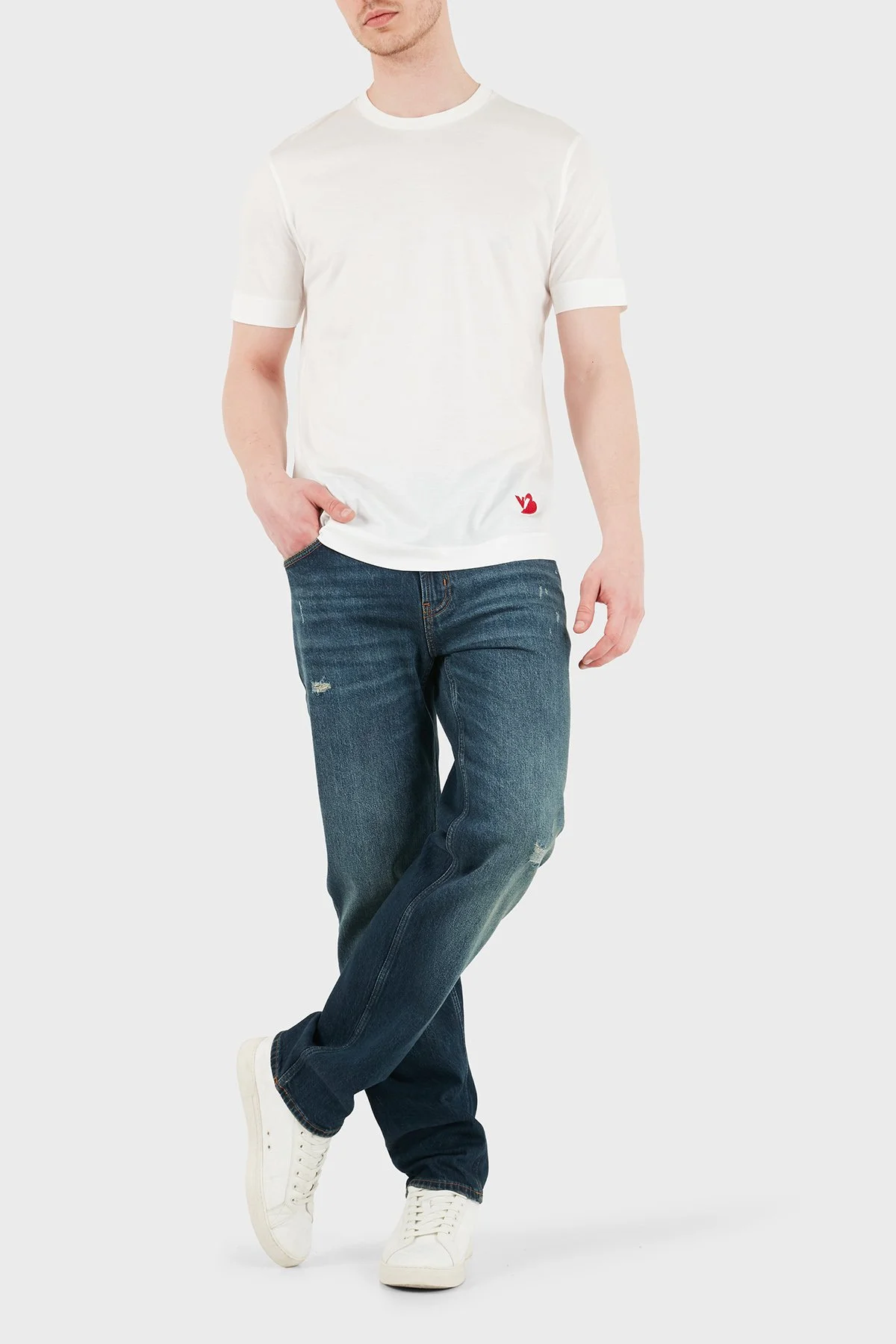 Emporio Armani Logolu Regular Fit Bisiklet Yaka Erkek T Shirt EM005243 AF13747 U0003 BEYAZ - 2