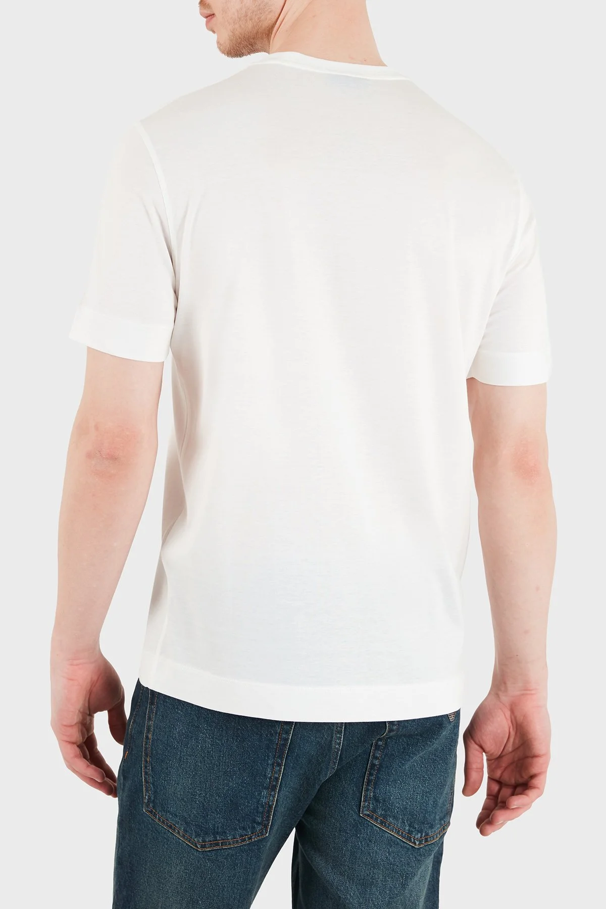 Emporio Armani Logolu Regular Fit Bisiklet Yaka Erkek T Shirt EM005243 AF13747 U0003 BEYAZ - 3