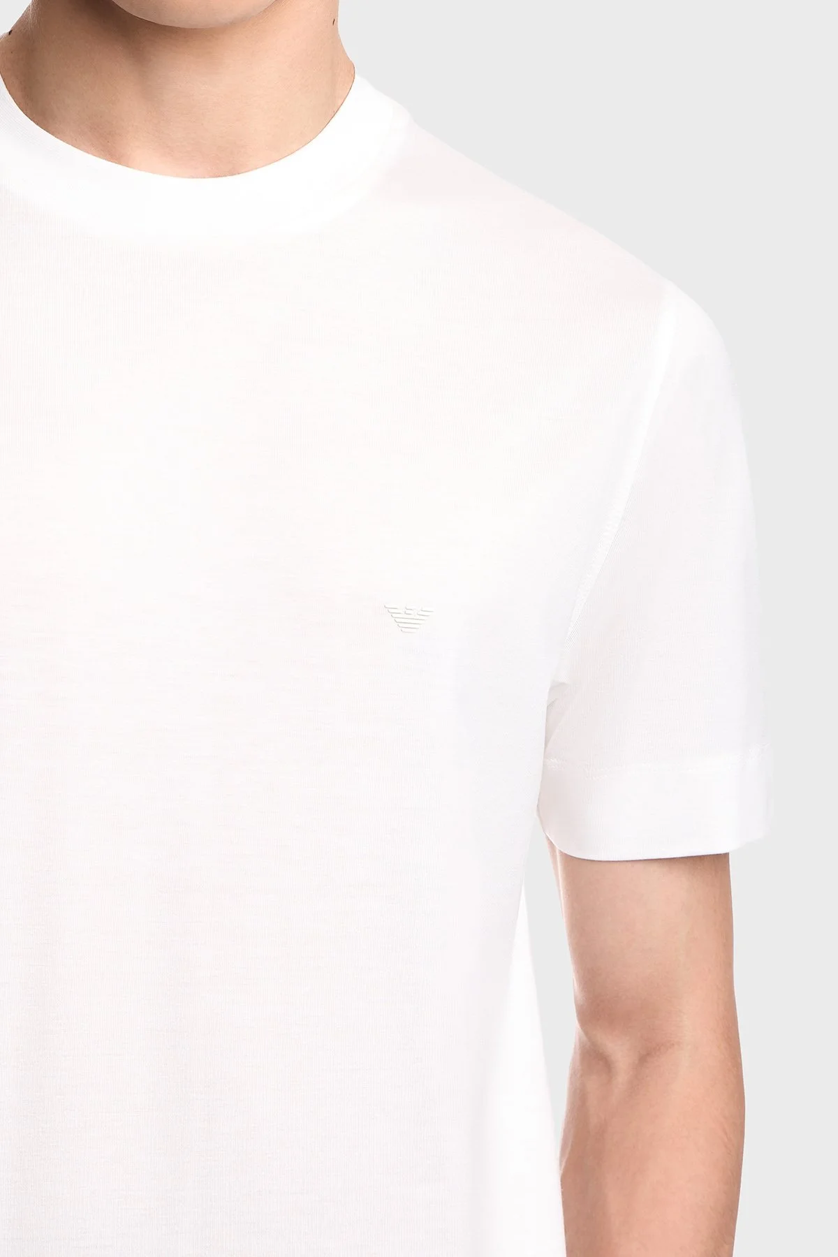 Emporio Armani Logolu Regular Fit Bisiklet Yaka Erkek T Shirt EM006318 AF10017 U0003 Beyaz - 4